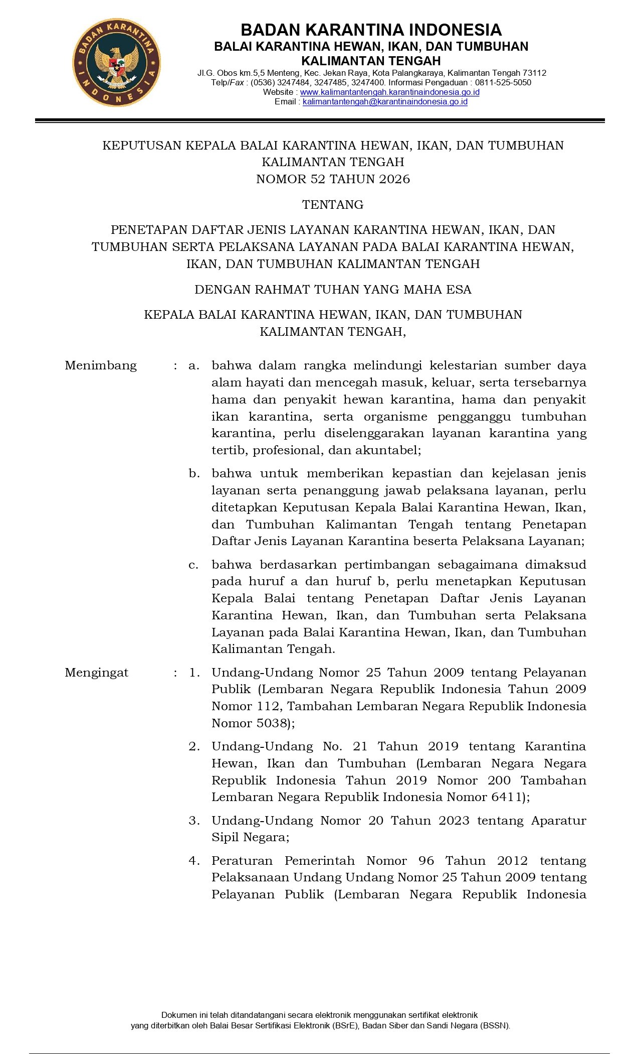 SK Jenis Layanan Halaman 1